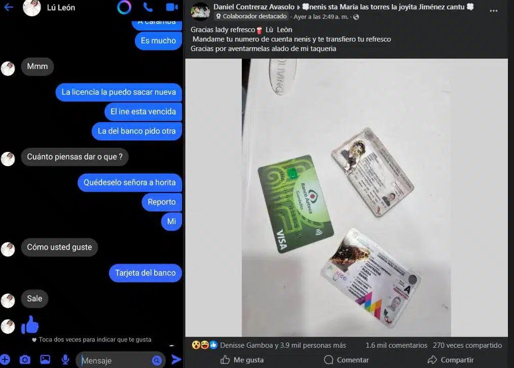 Las credenciales quemadas por la mujer tras no recibir recompensa Las credenciales quemadas por la mujer tras no recibir recompensa